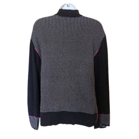 Black, White and Purple Cardigan Size 2X - Picture 5 of 11